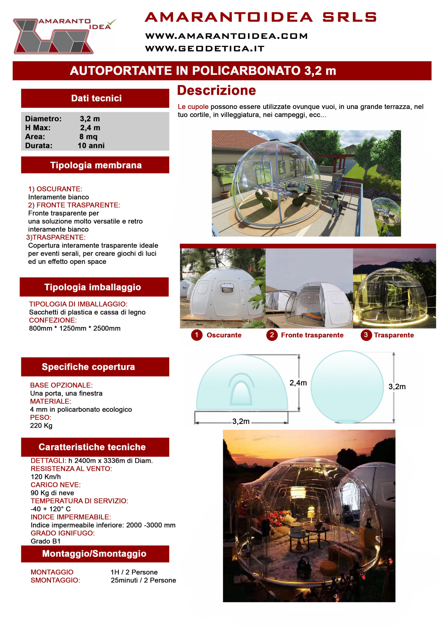 Cupola geodetica da 6m - Annunci Fermo